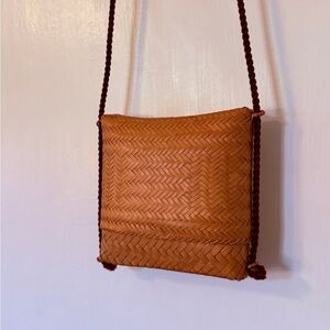 Handcrafted Tan Woven Shoulder Bag